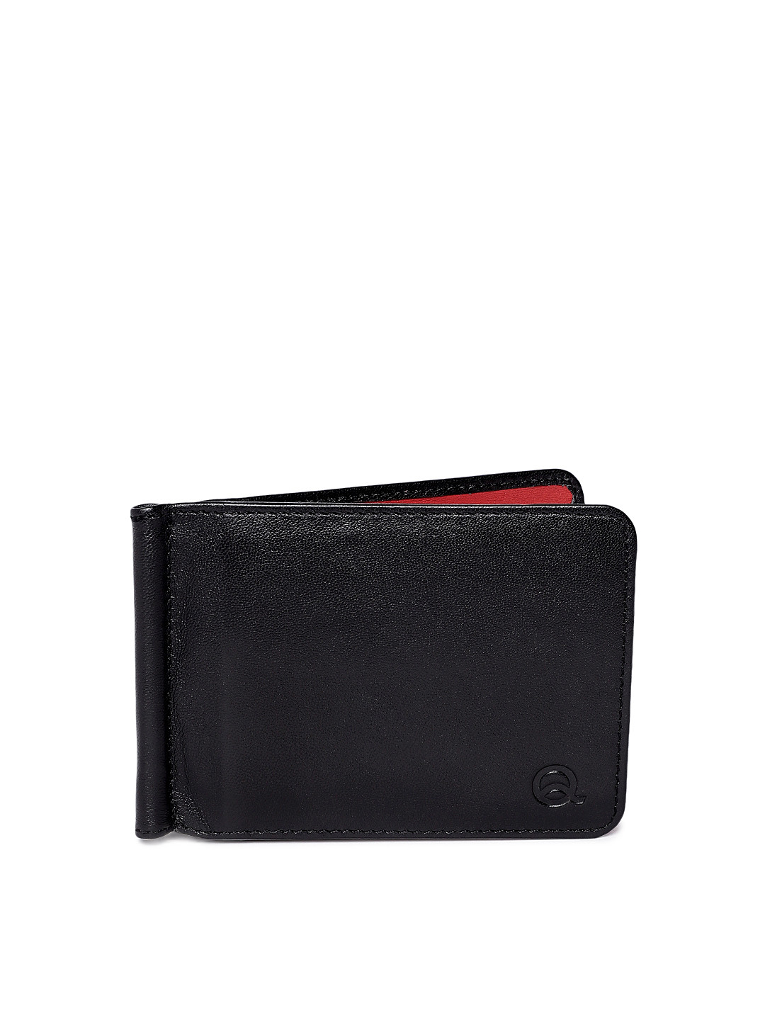 Buy EVOQ Men Black & Red Solid Genuine Leather Card Holder Wallets