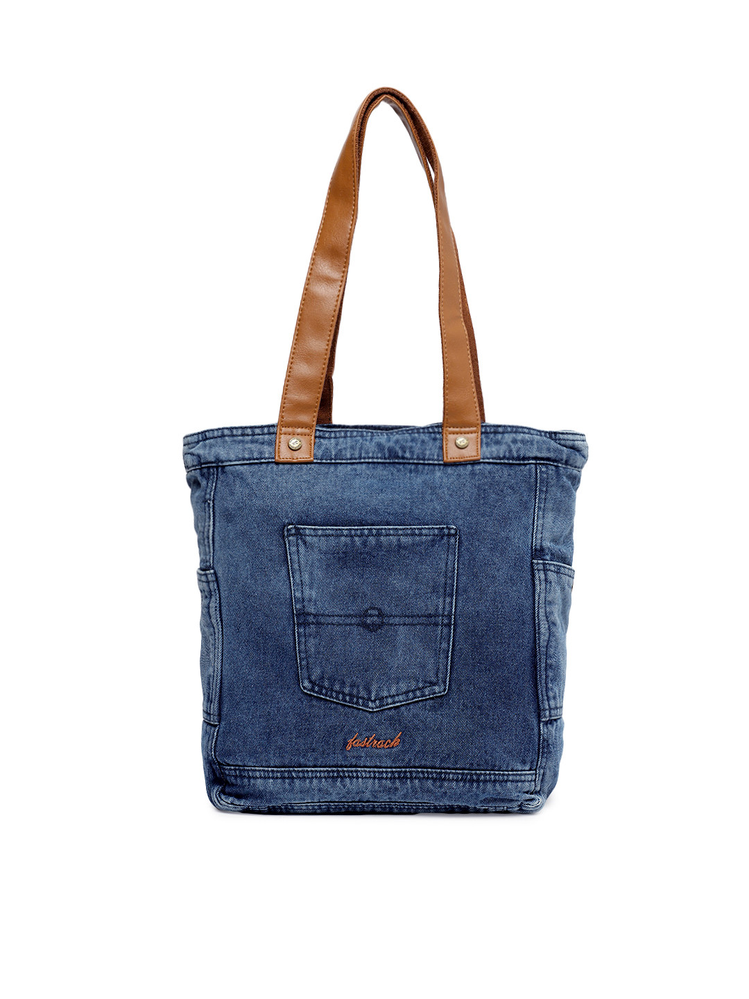 Buy Fastrack Navy Blue Solid Denim Shoulder Bag Handbags for Women