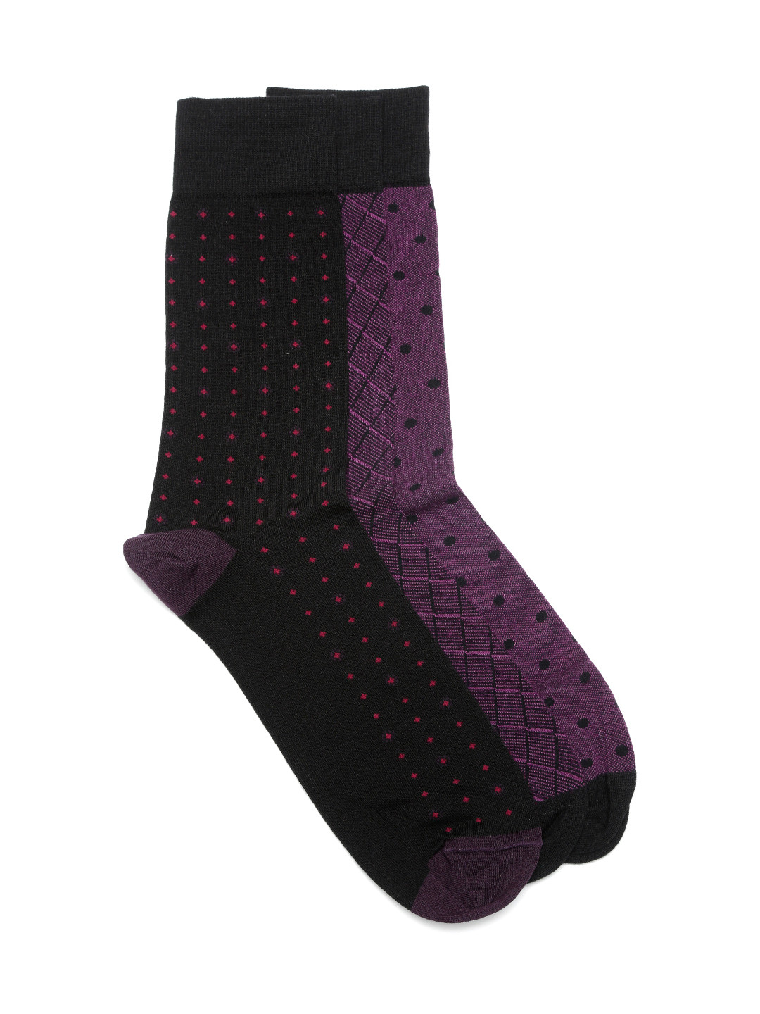 Buy Marks & Spencer Pack Of 3 Purple & Black Above Ankle Length Socks