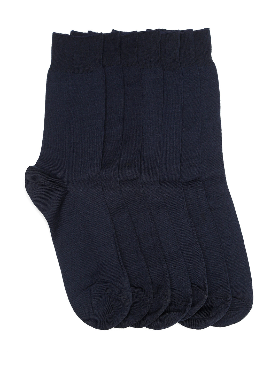 Buy Marks & Spencer Men Pack Of 7 Navy Blue Solid Above Ankle Socks
