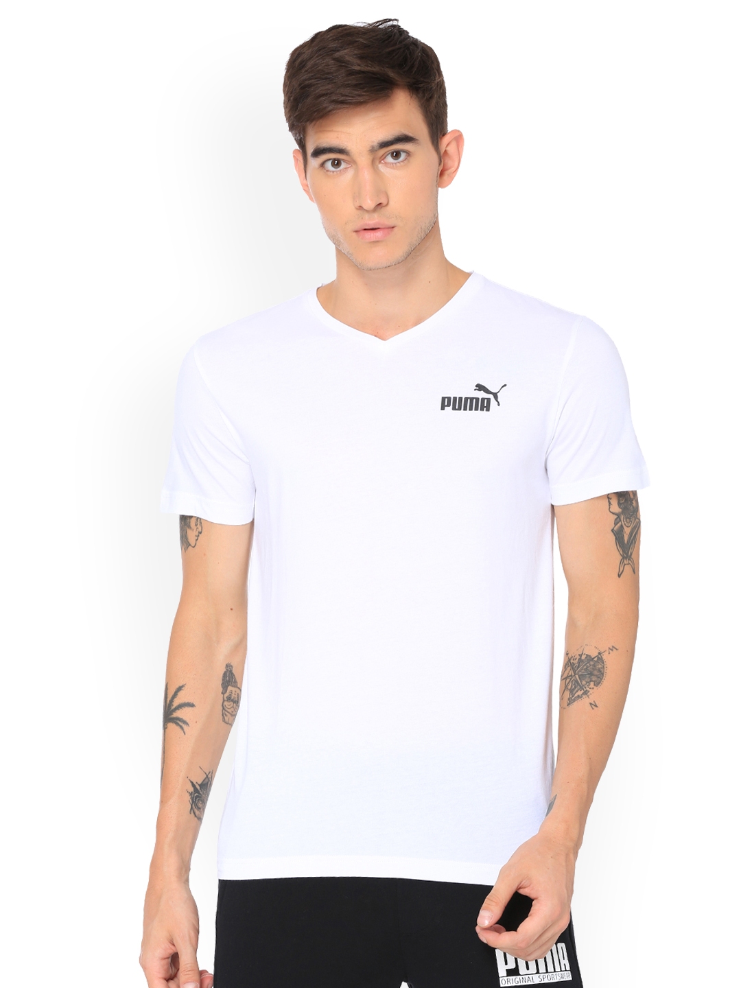 puma white collar tshirt