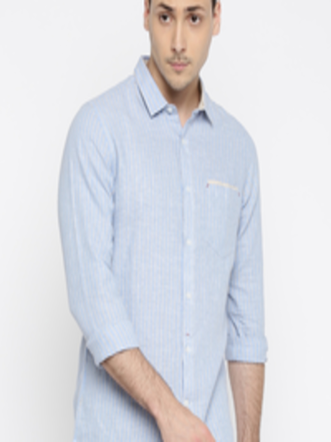 Buy United Colors Of Benetton Blue Linen Striped Casual Shirt - Shirts ...