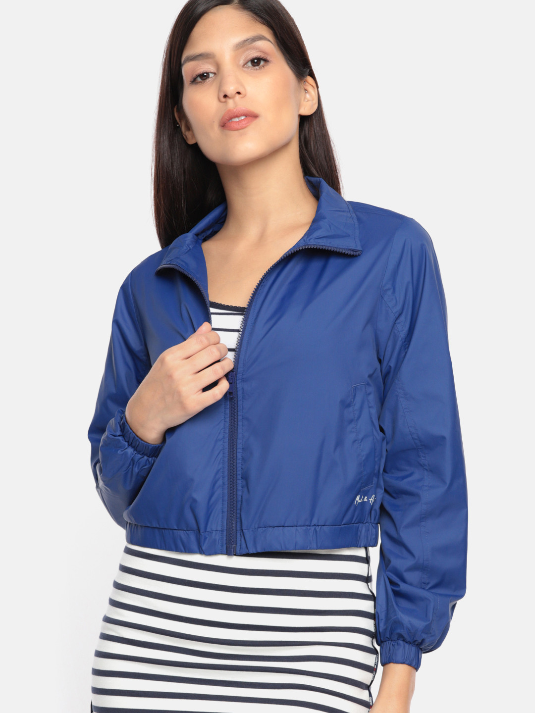 Buy Mast & Harbour Women Blue Solid Jacket Jackets for Women 9690913 Myntra