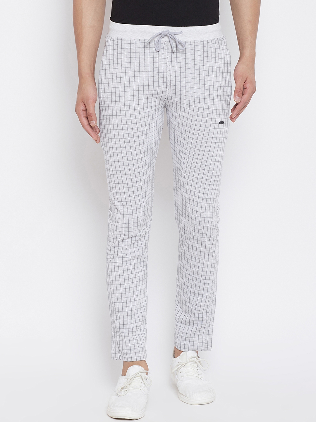 checked track pants