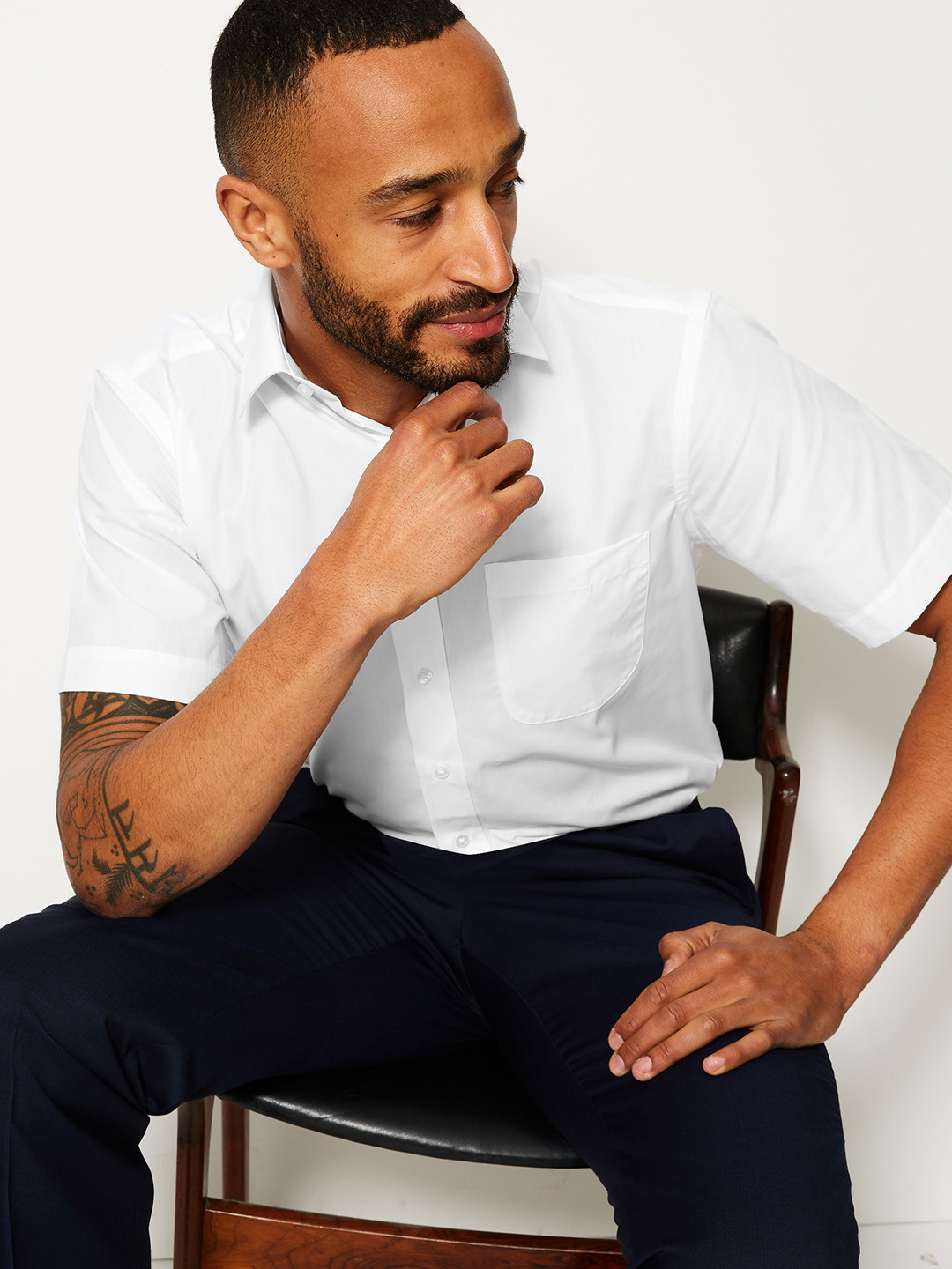 Buy Marks & Spencer Men Pack Of 3 White Regular Fit Solid Formal Shirts