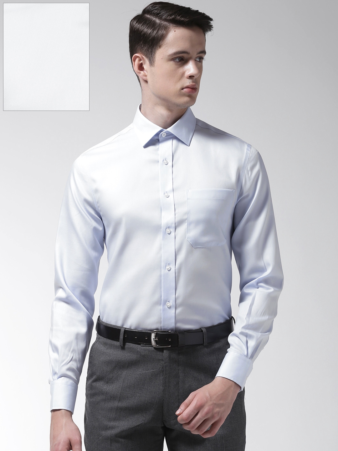 Buy Marks & Spencer Men Blue Slim Fit Solid Formal Shirt - Shirts for ...