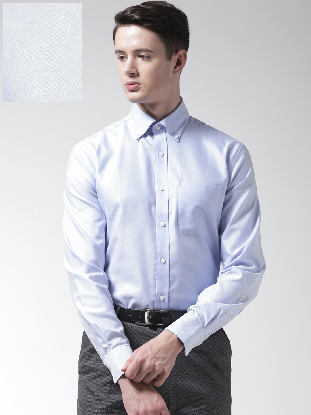 Buy Marks & Spencer Men Blue Regular Fit Solid Formal Shirt Shirts