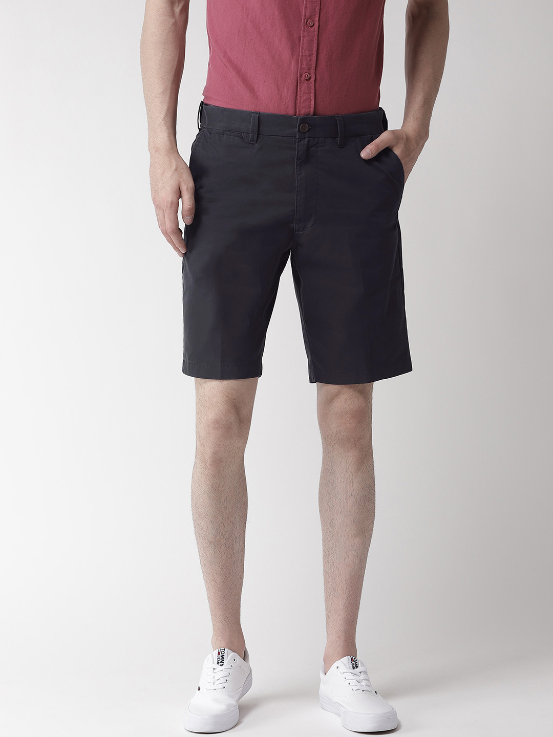 Buy Marks & Spencer Men Navy Blue Solid Regular Fit Shorts Shorts for