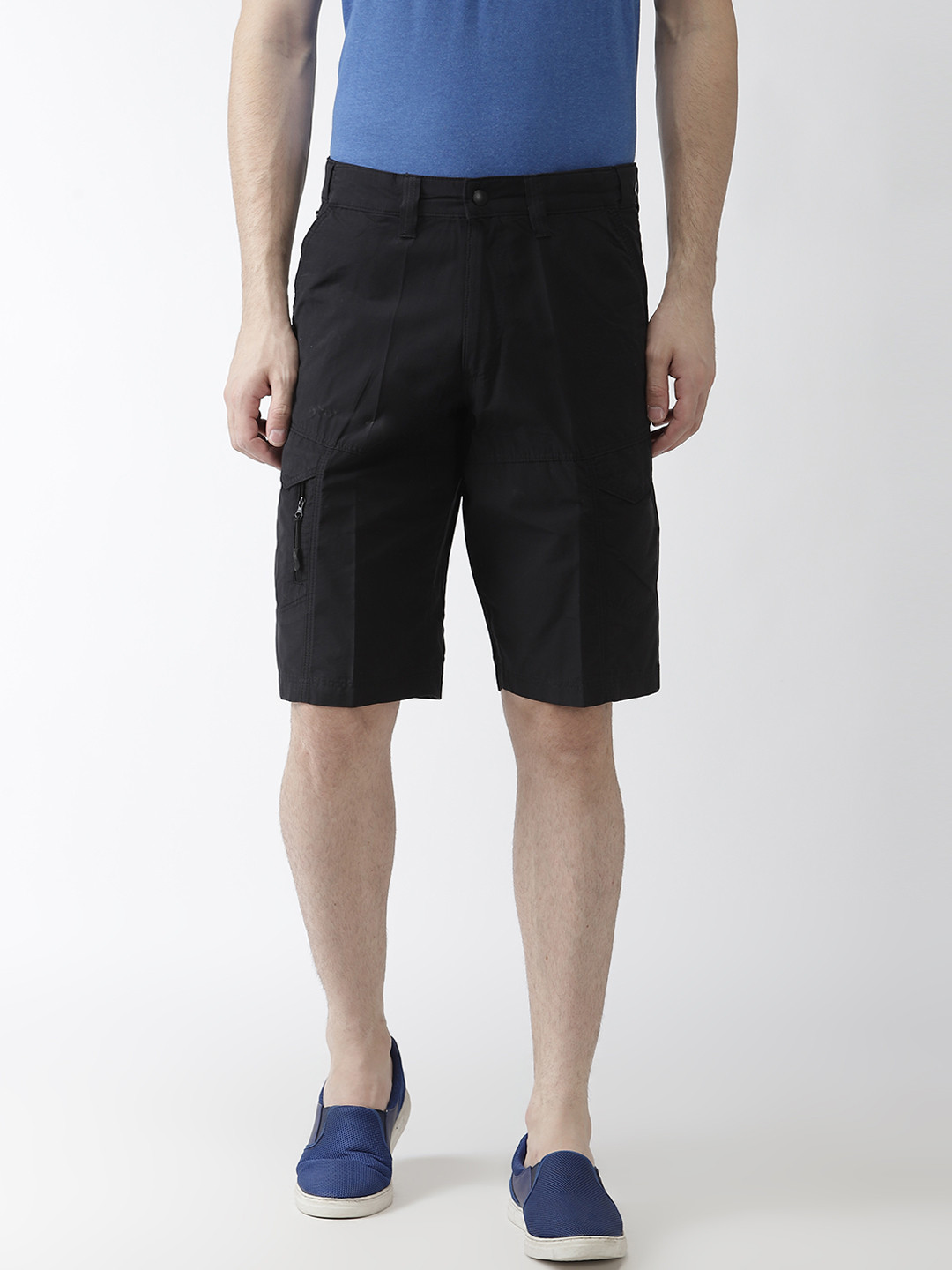 Buy Marks & Spencer Men Black Solid Trek Cargo Shorts Shorts for Men
