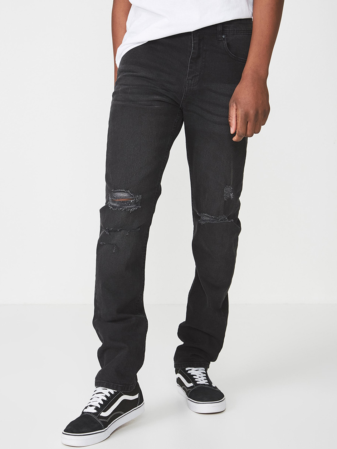 Buy COTTON ON Men Navy Blue Tapered Fit Low Rise Mildly Distressed Jeans Jeans for Men 9713401