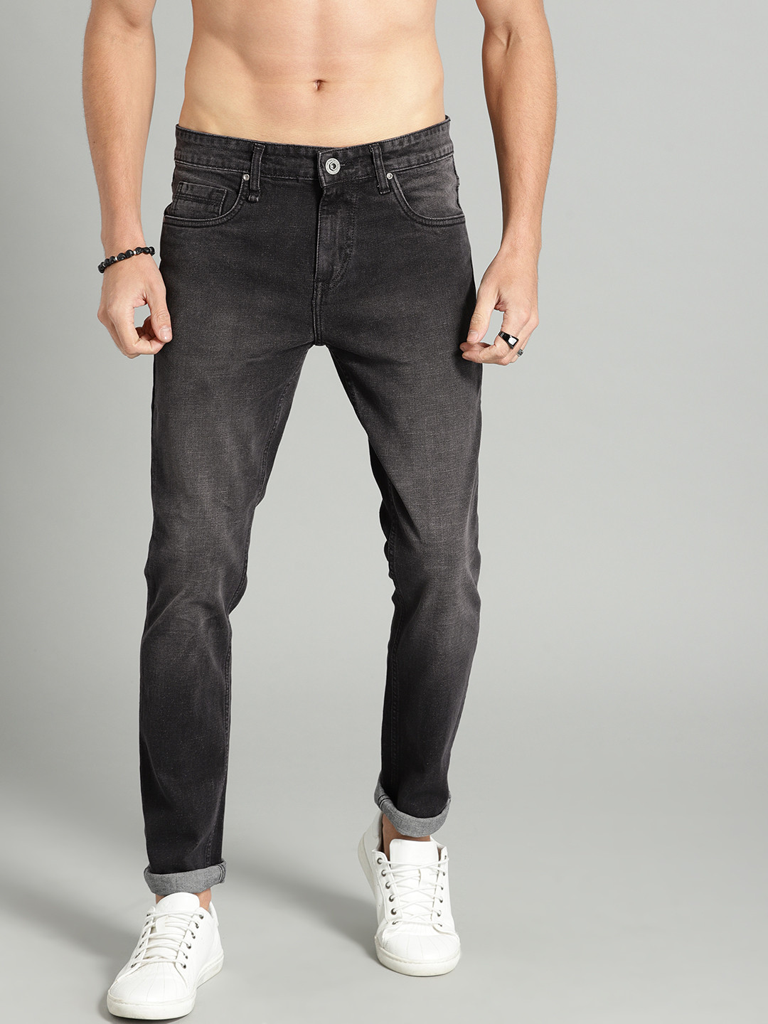 Buy The Roadster Lifestyle Co Men Black Skinny Fit Mid Rise Clean Look