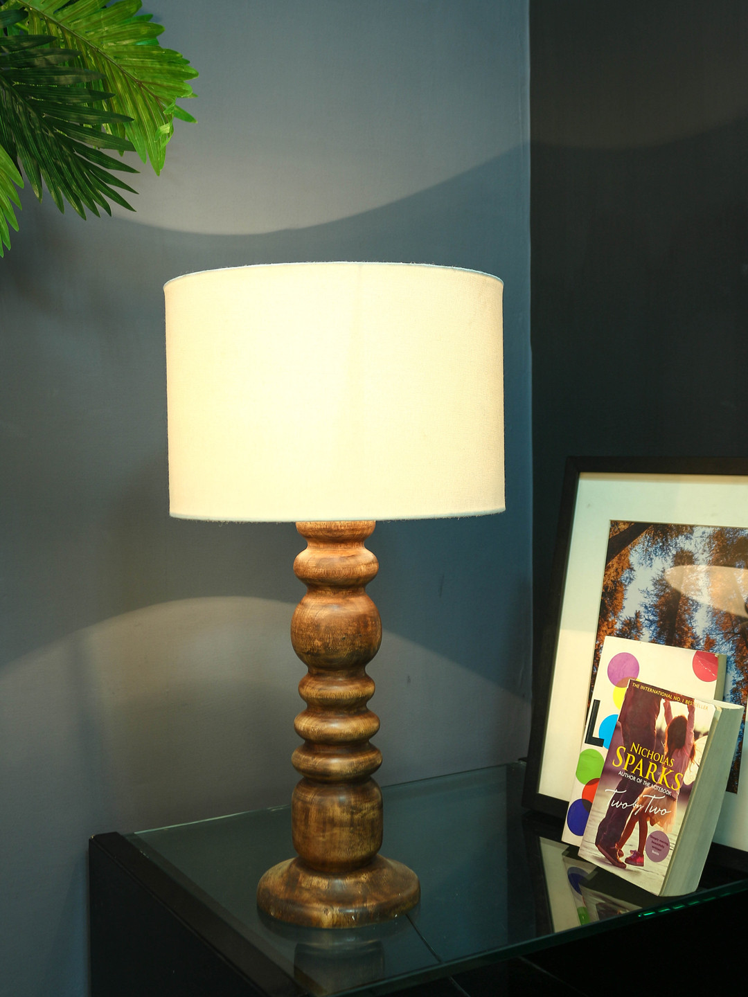 Buy Grated Ginger Cream Coloured Solid Handcrafted Table Lamp Table