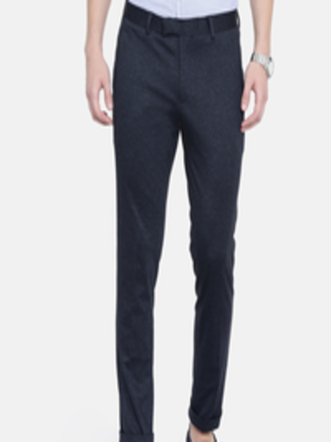 Buy SELECTED Men Navy Blue Regular Fit Solid Formal Trousers - Trousers ...