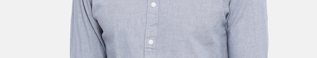 Buy SELECTED Men Blue Slim Fit Self Design Casual Shirt - Shirts for ...