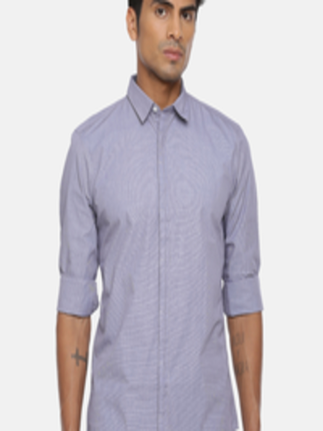 Buy SELECTED Men Blue Printed Regular Fit Formal Shirt - Shirts for Men ...