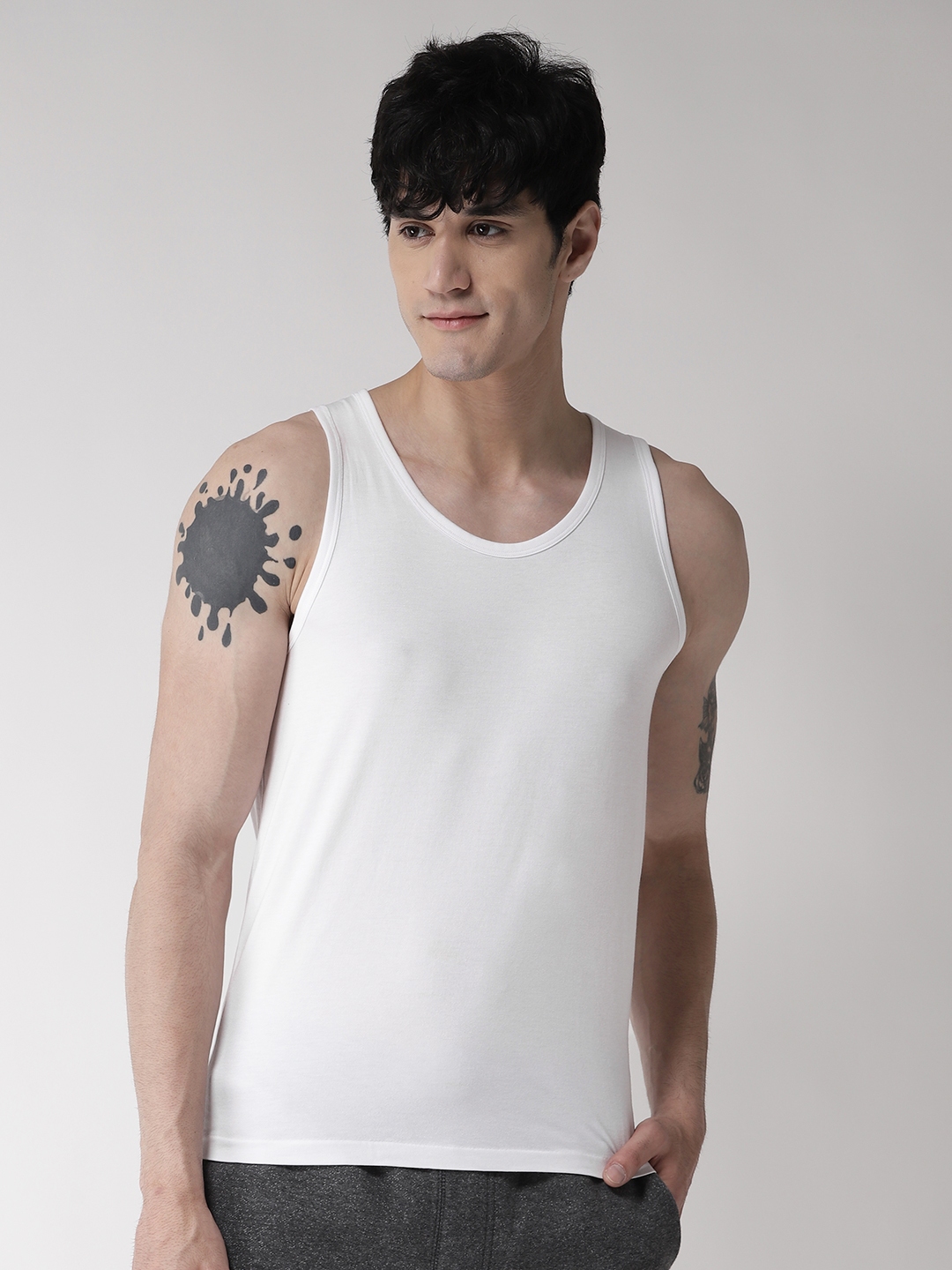 Buy Marks & Spencer Men White Solid Innerwear Vest T141625A - Innerwear ...