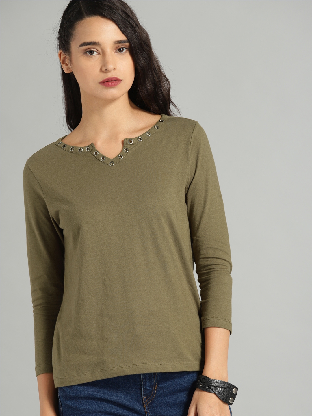 olive green tops womens