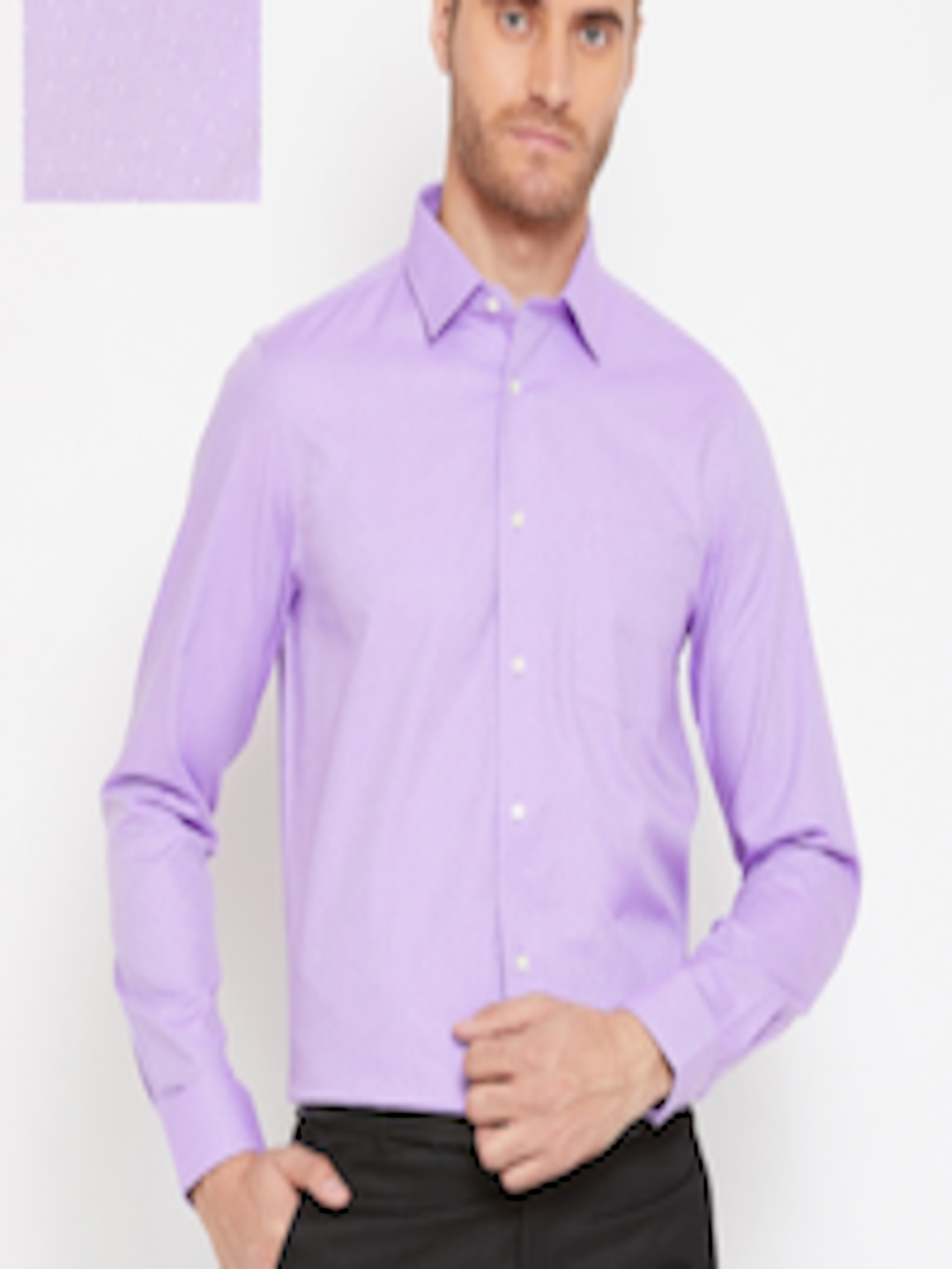 Buy Blackberrys Men Lavender Smart Regular Fit Self Design Formal Shirt ...
