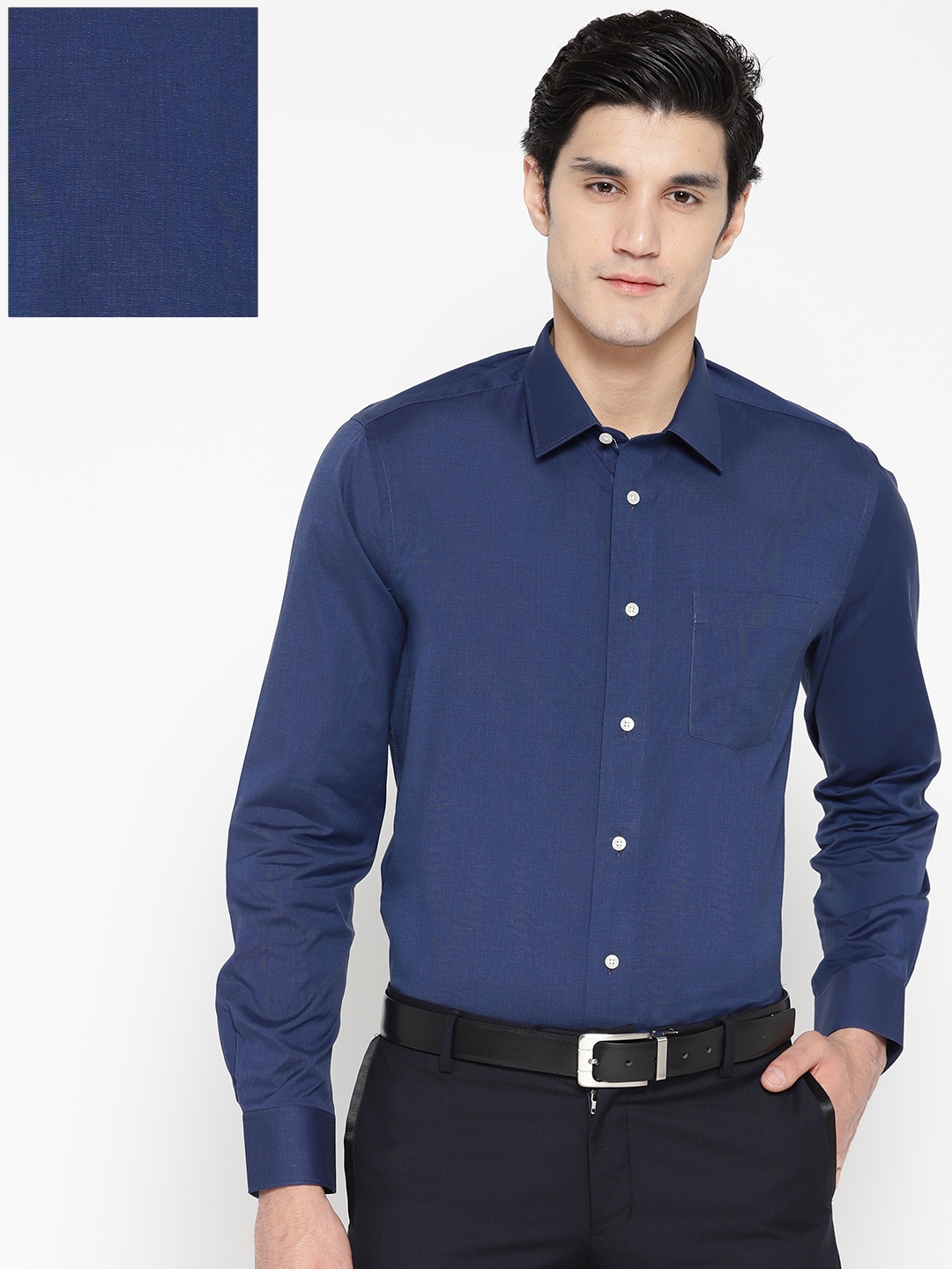 navy formal shirt mens