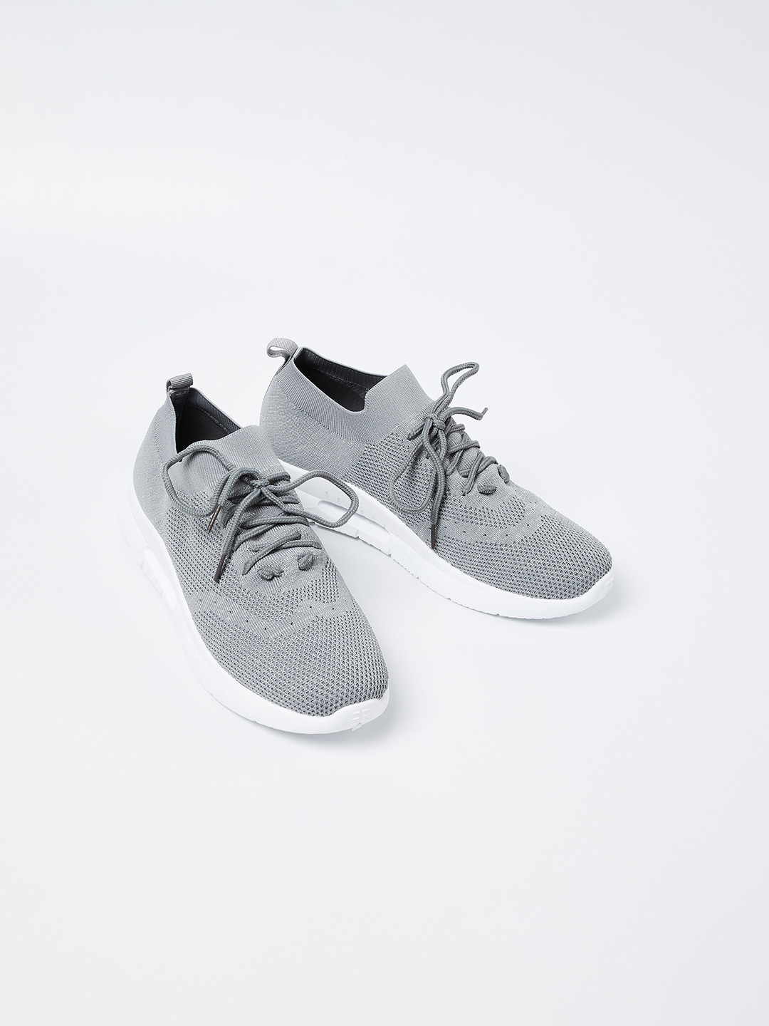 Buy Ginger By Lifestyle Women Grey Woven Design Sneakers Casual Shoes