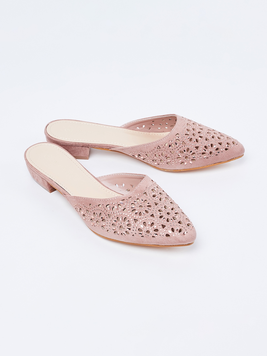 pink mule flats