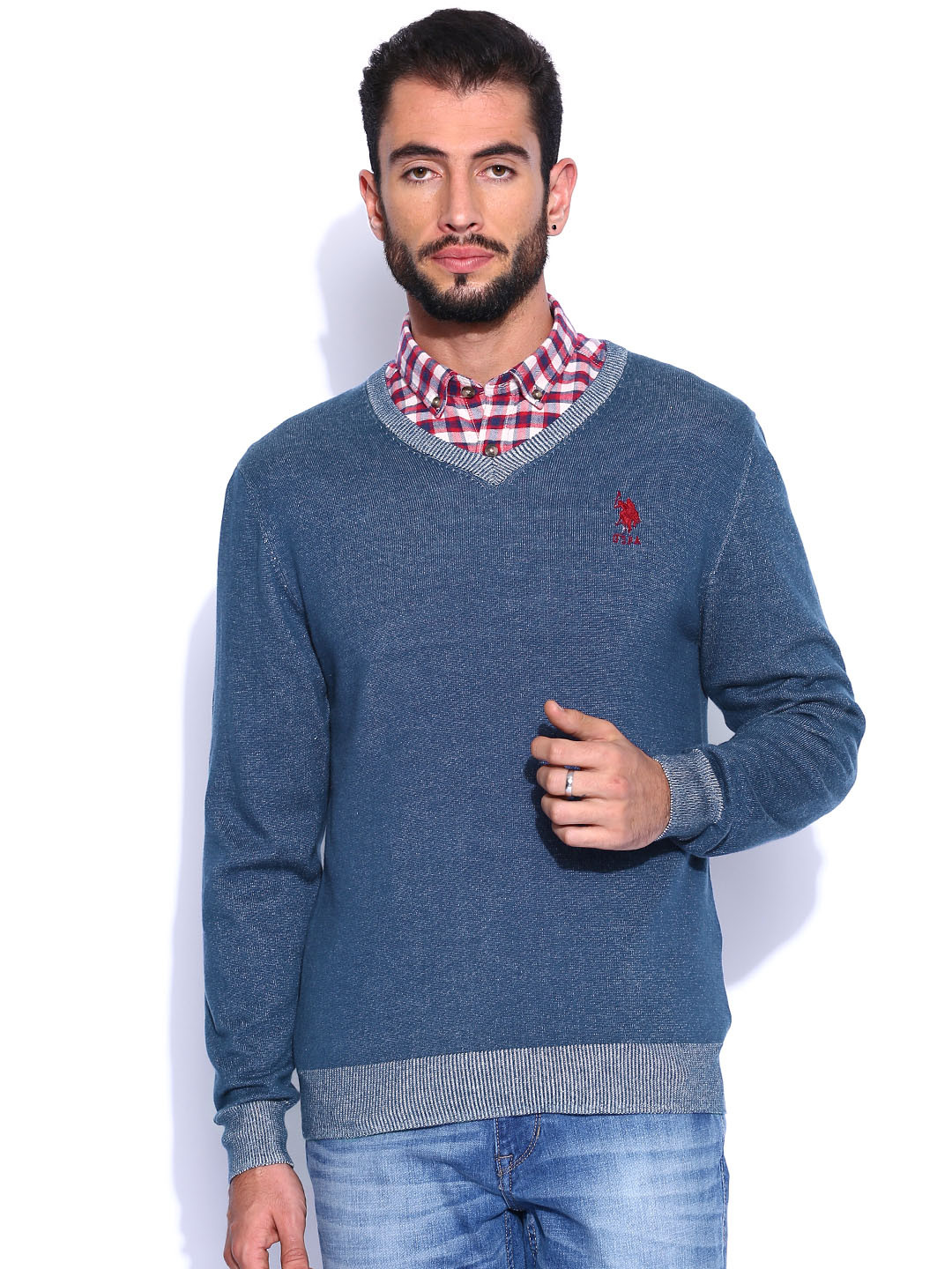 Buy U.S. Polo Assn. Blue Sweater - Sweaters for Men 976253 | Myntra