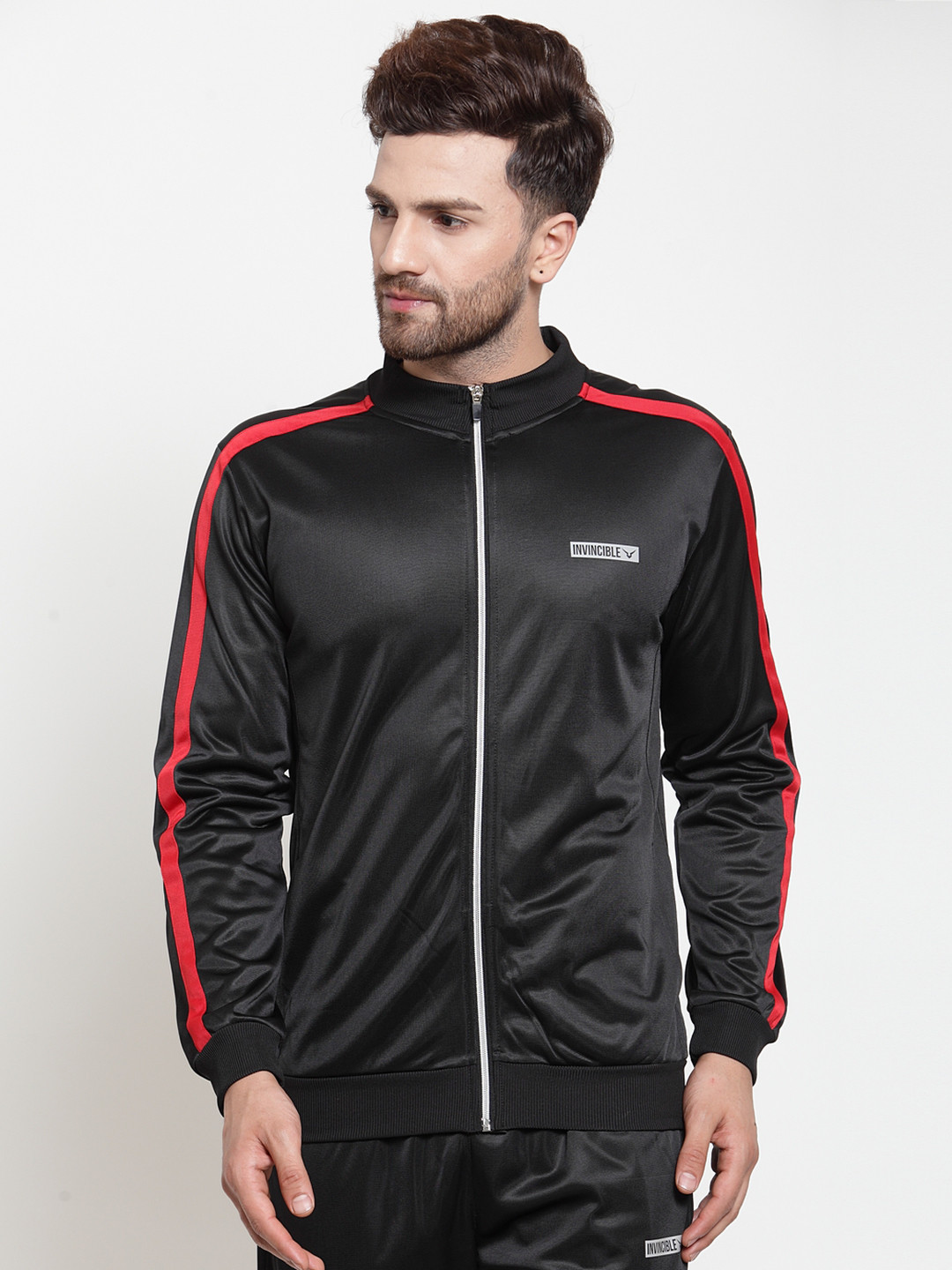 Buy Invincible Men Black Striped Sporty Jacket Jackets for Men