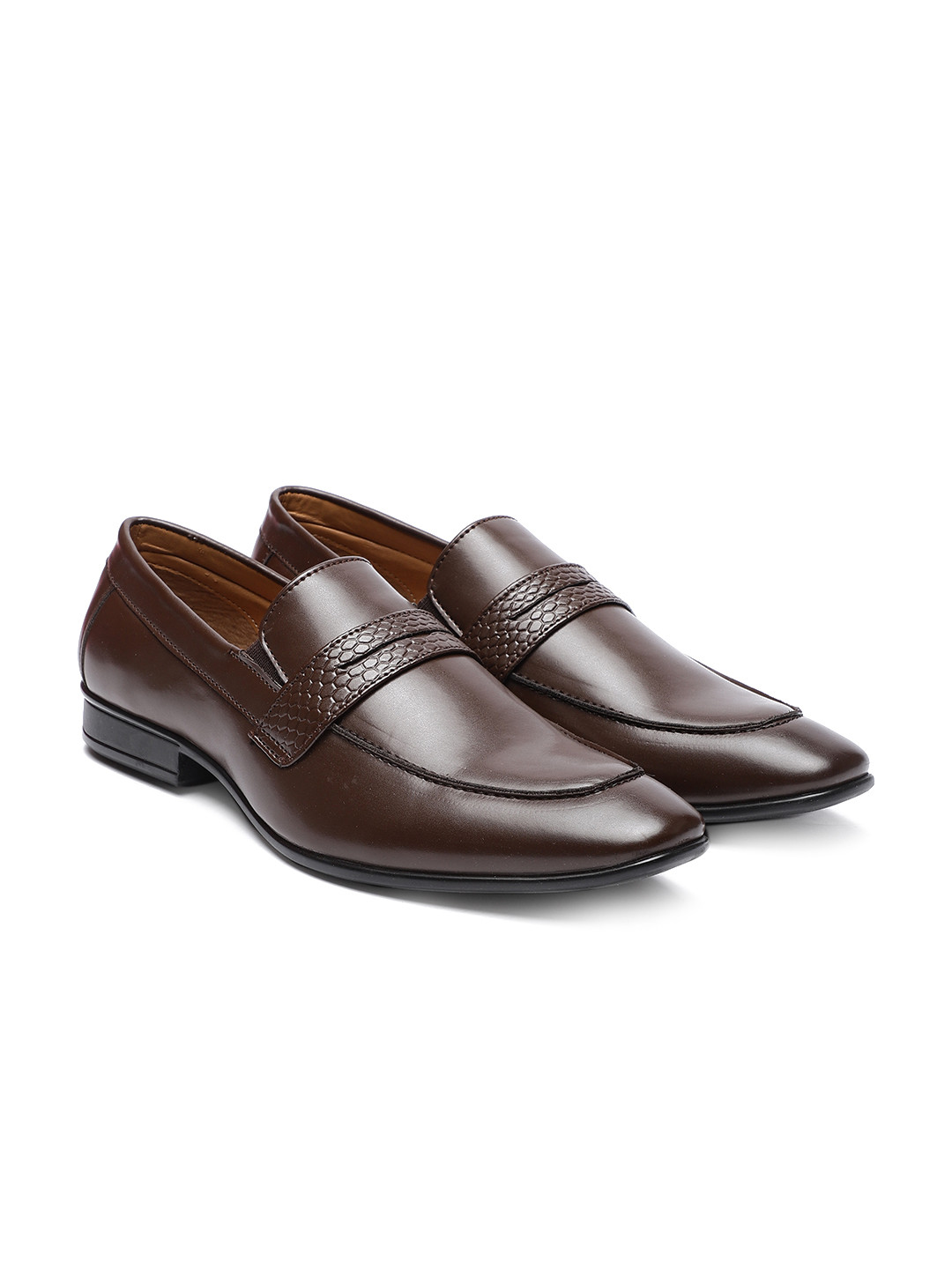 Buy Carlton London Men Brown Solid Formal Slip On Shoes