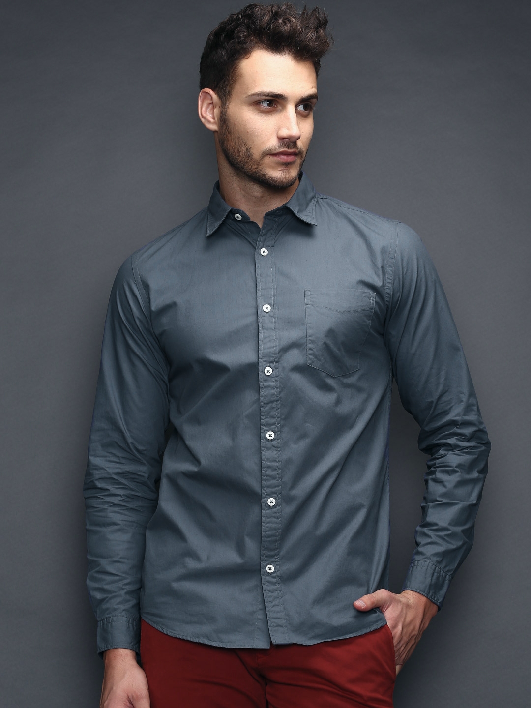 Buy SELECTED Blue Slim Fit Smart Casual Shirt - Shirts for Men 977368 ...