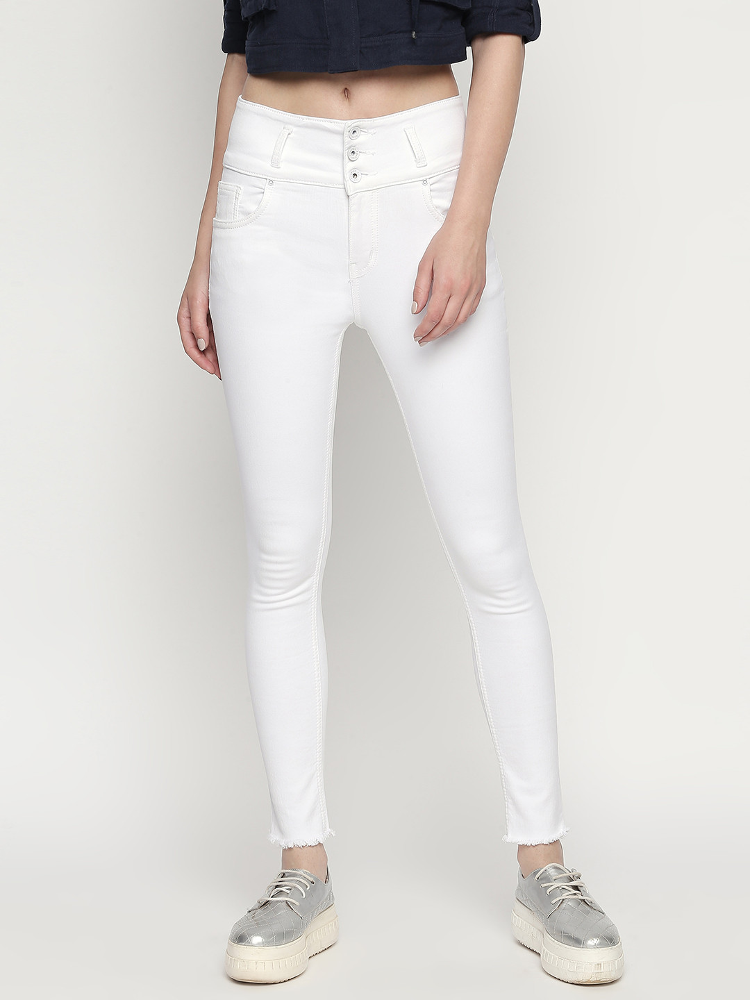 Buy High Star Women White Slim Fit Jeans Jeans for Women 9785451 Myntra