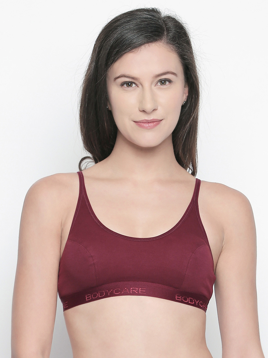 Buy Bodycare Maroon Solid Non Wired Non Padded Sports Bra E1608MHMHMH Bra for Women 9802069