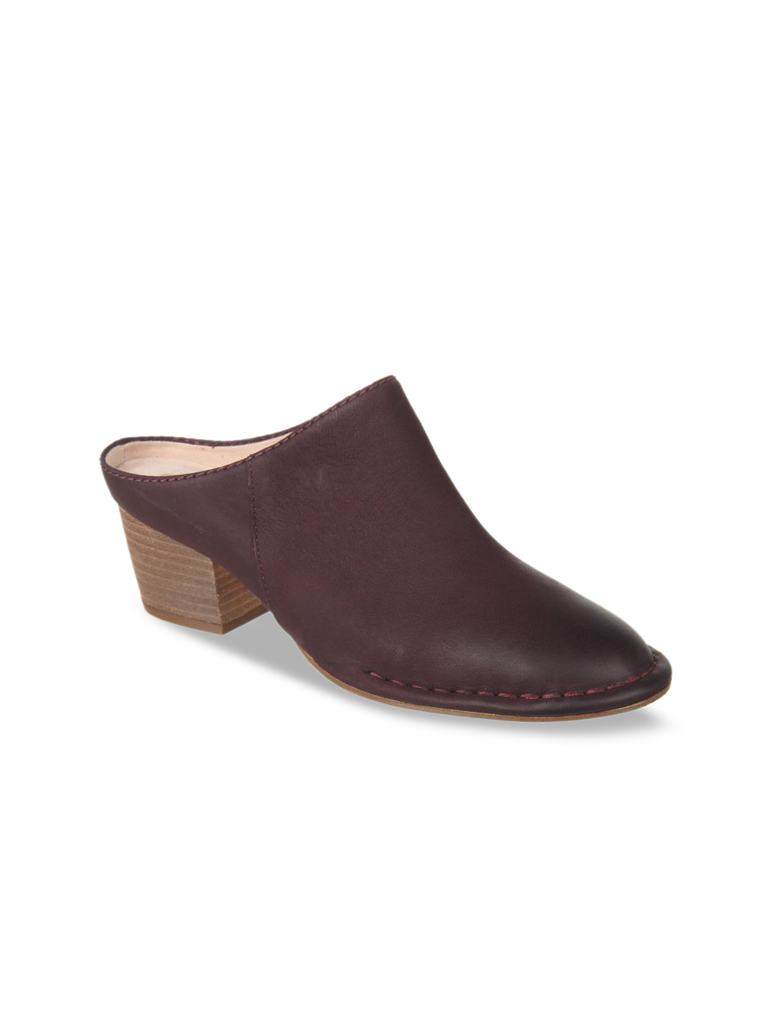 purple heeled mules