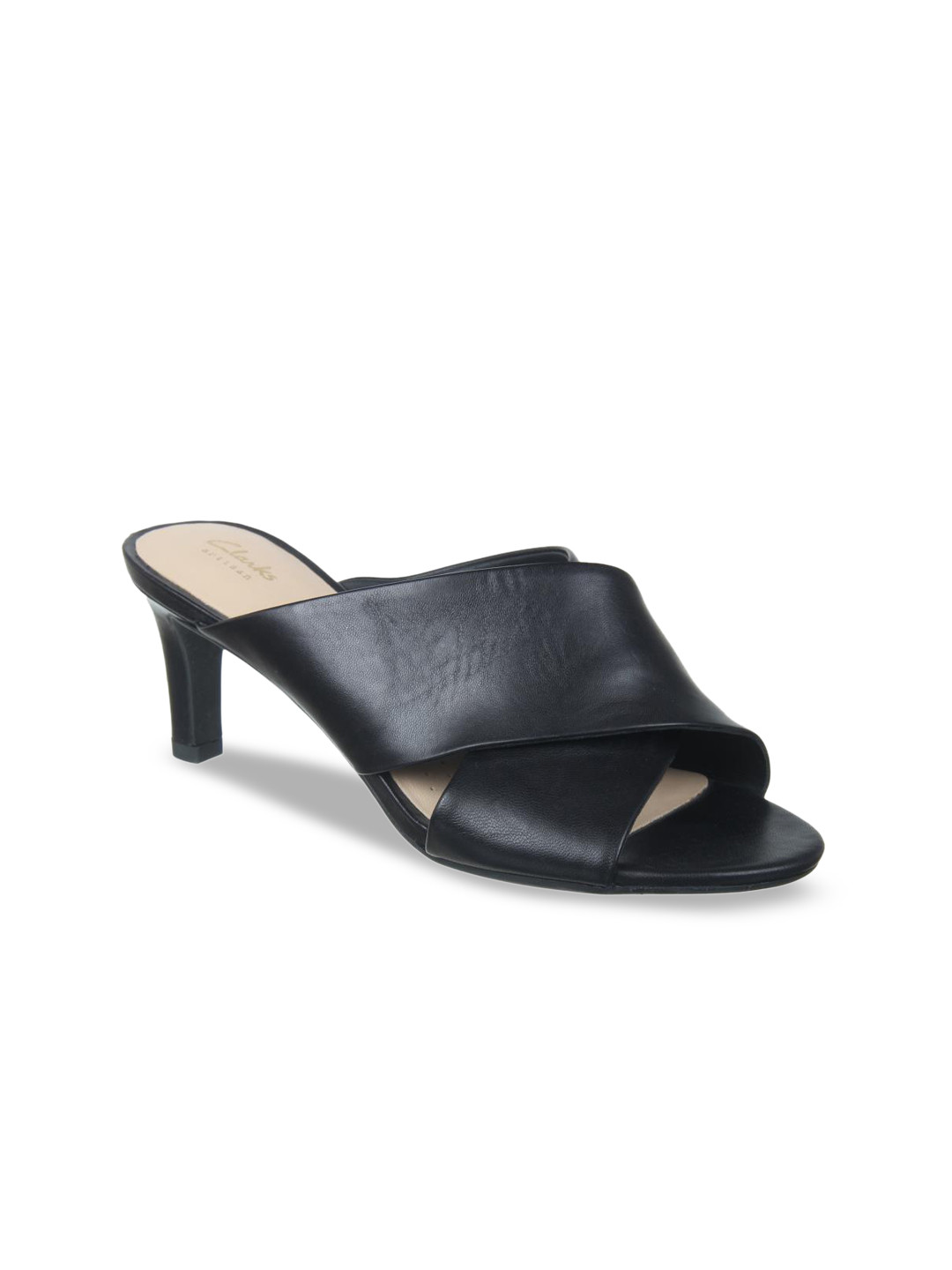 clarks black mules