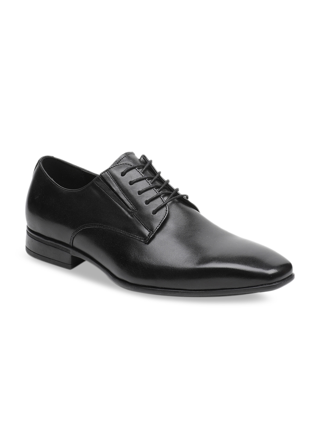 Buy ALDO Men Black Leather Formal Derbys - Formal Shoes for Men 9815963 ...