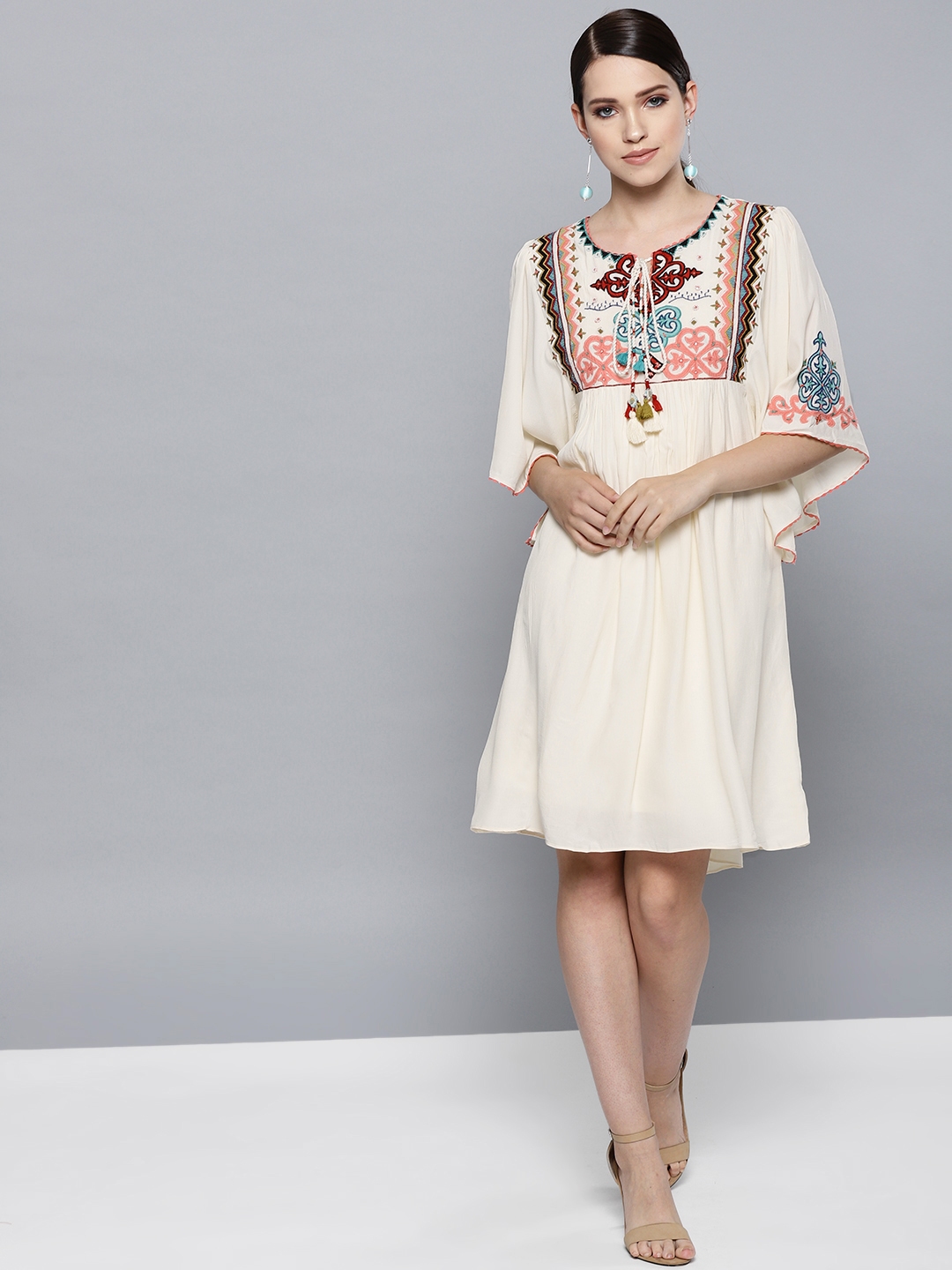 white embroidered frock
