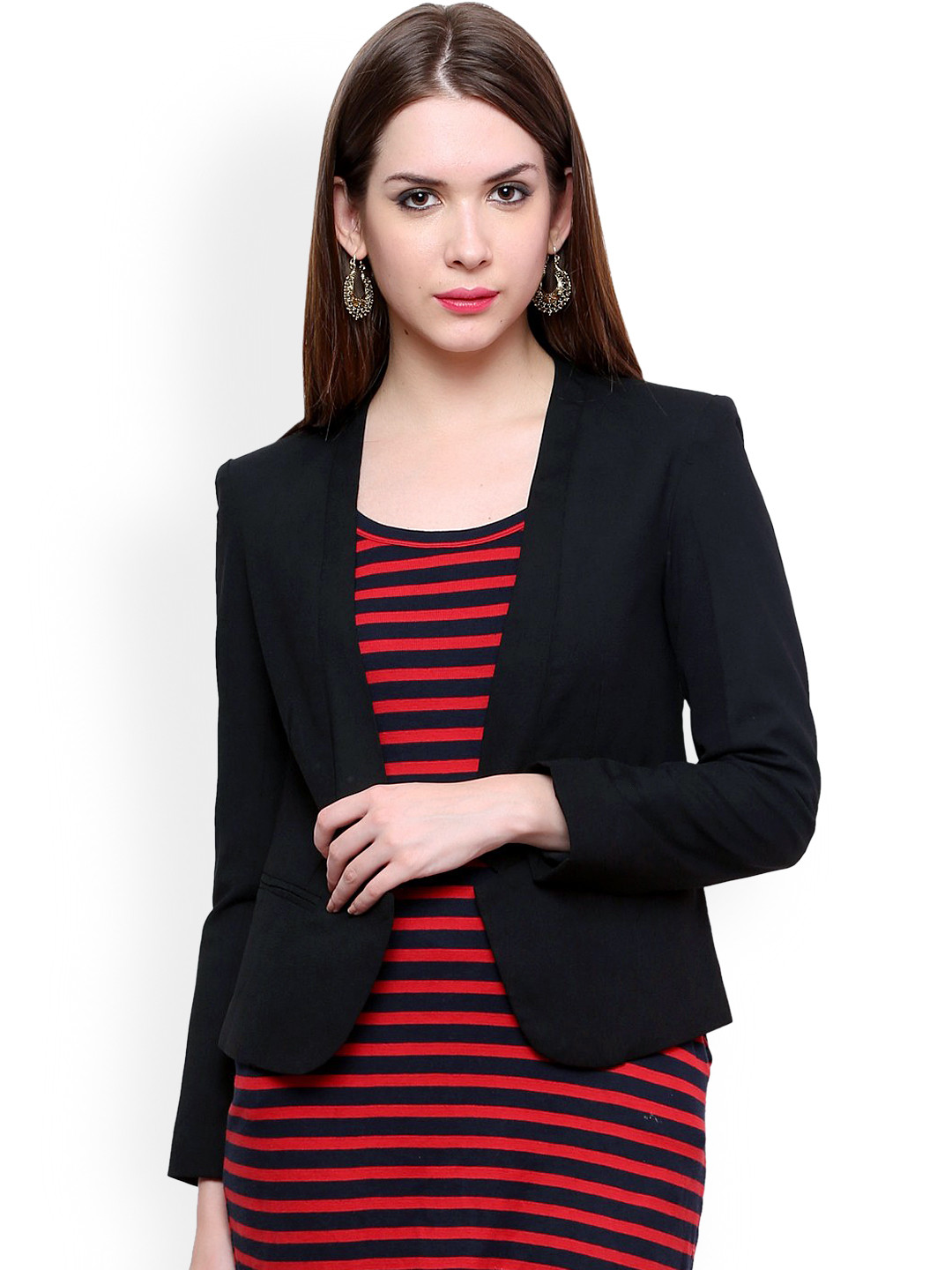 Buy Pannkh Black Tailored Fit Blazer Blazers for Women 982066 Myntra