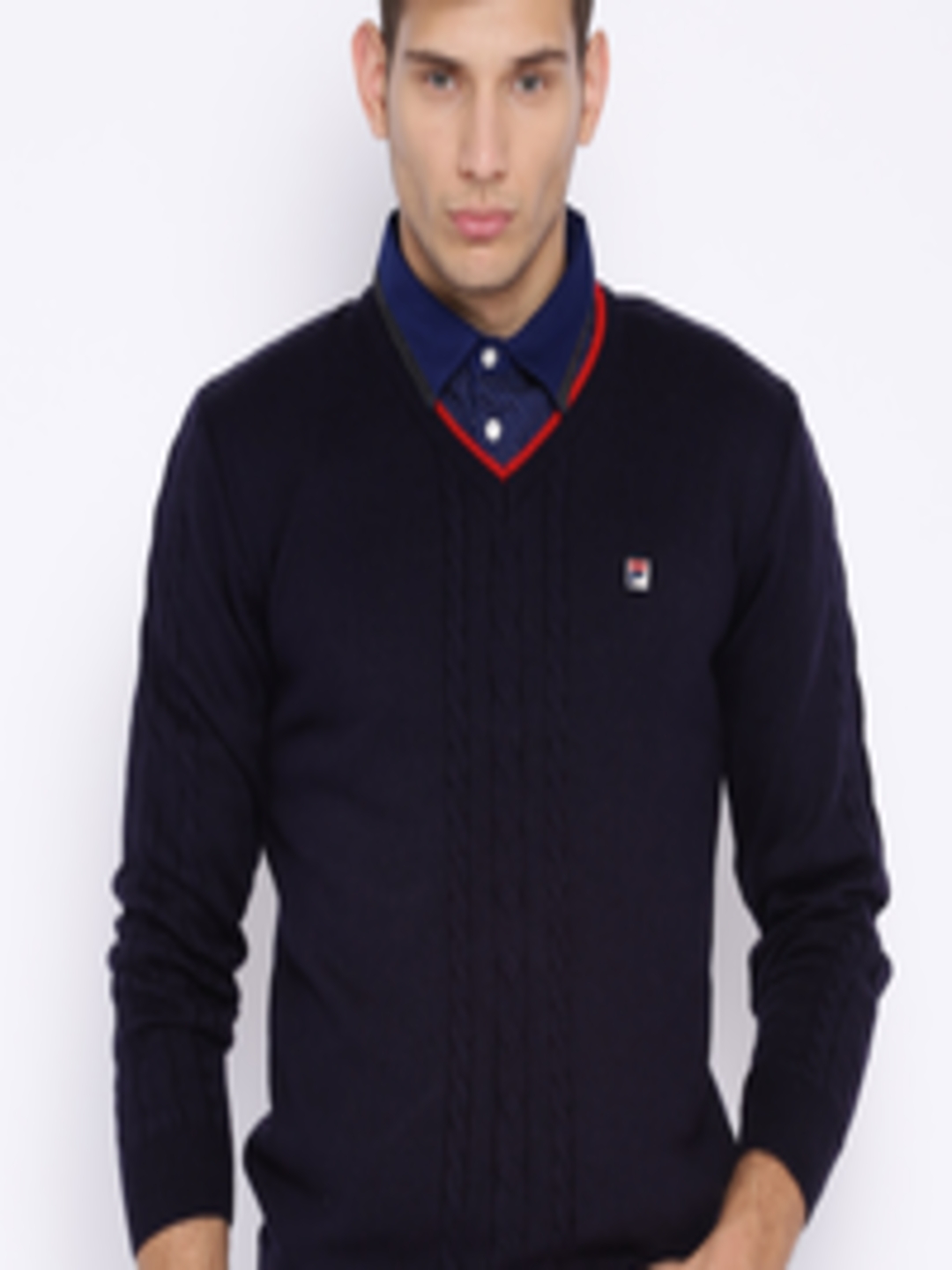 Buy FILA Navy Avoy Sweater - Sweaters for Men 982115 | Myntra