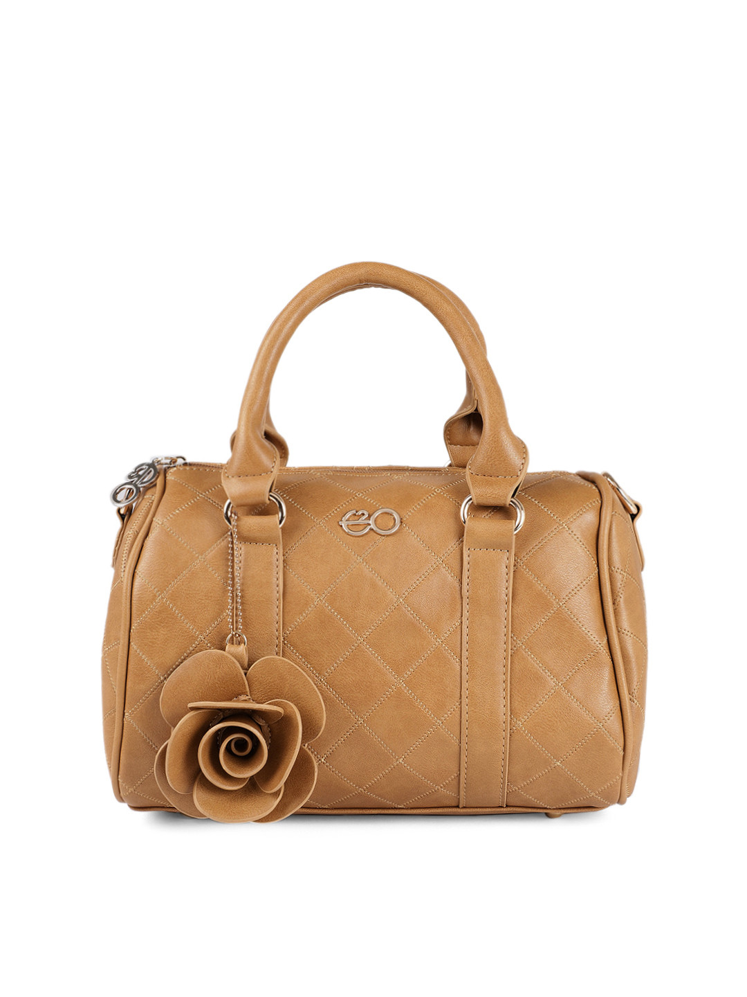 Buy E2O Mustard Yellow Textured Handheld Bag Handbags for Women