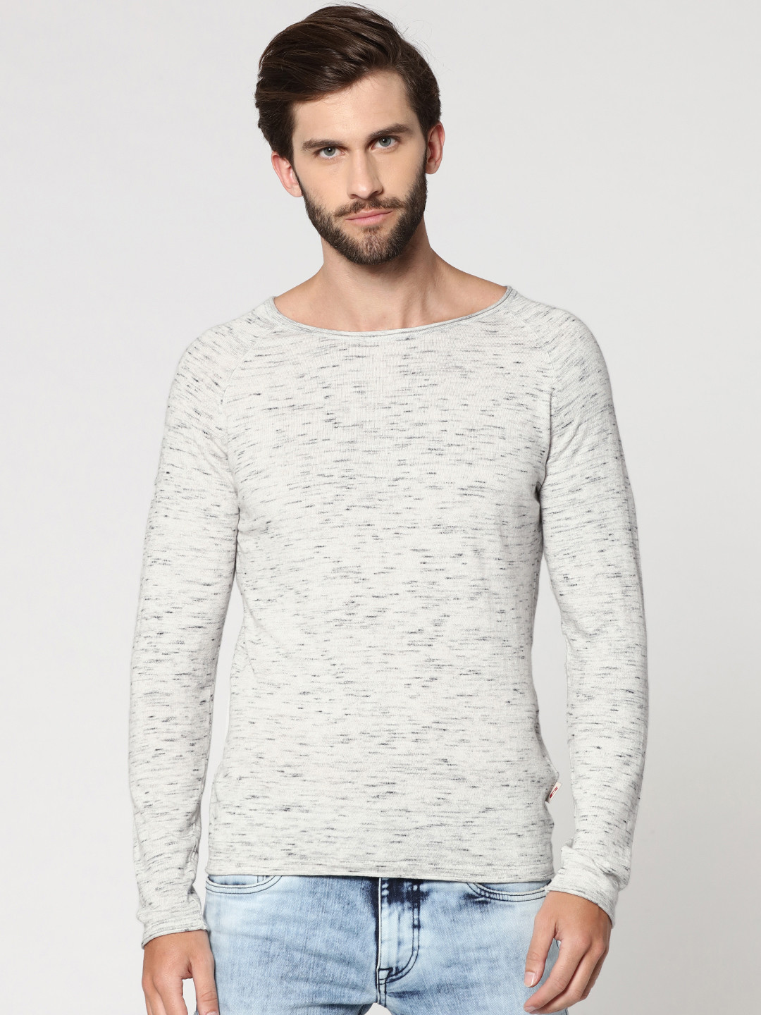 Buy Jack & Jones Men White Solid Sweater Sweaters for Men 9834553