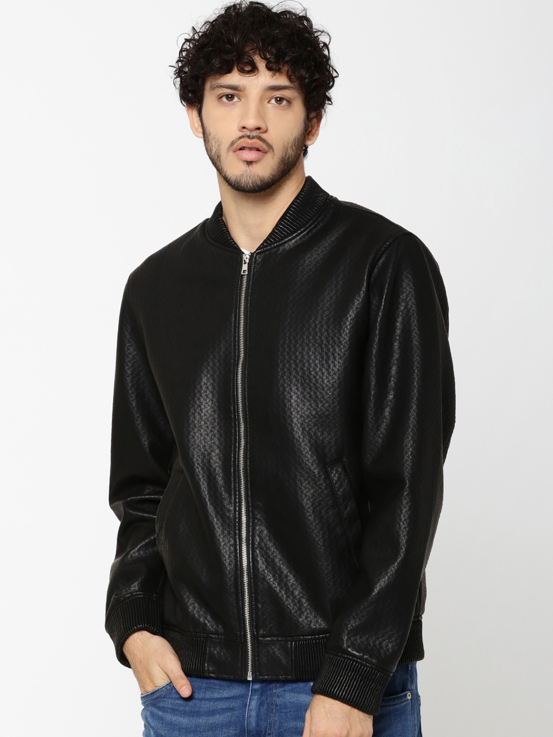 Buy Jack & Jones Men Black Solid Jacket - Jackets for Men 9834571 | Myntra