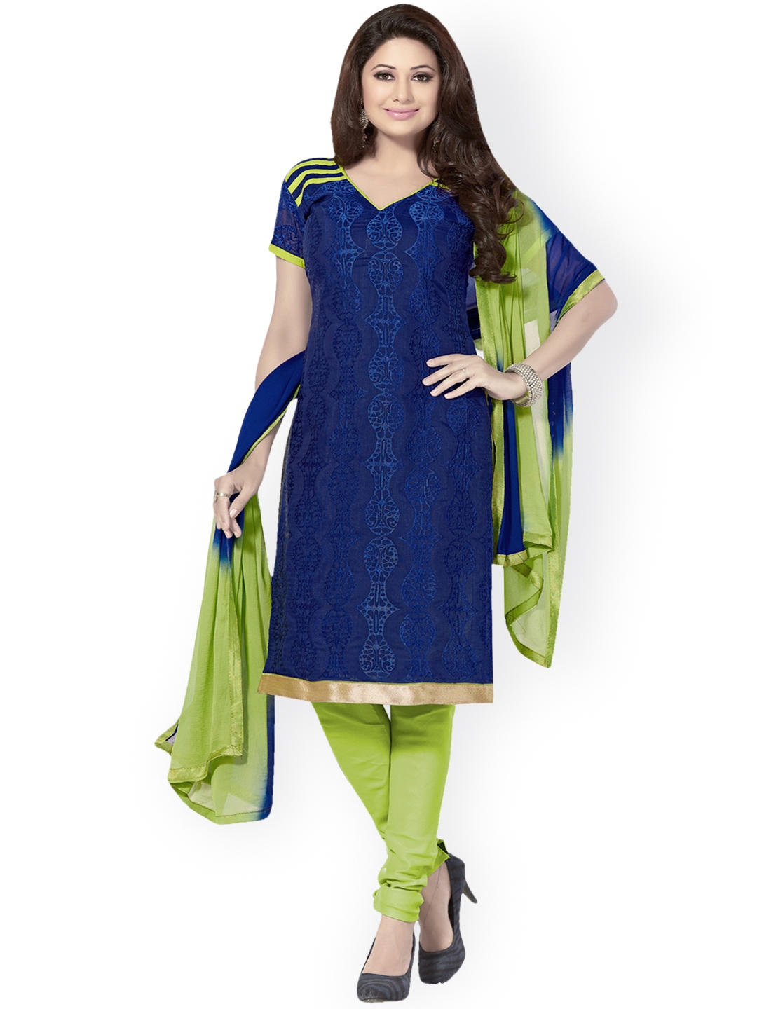 myntra unstitched churidar materials