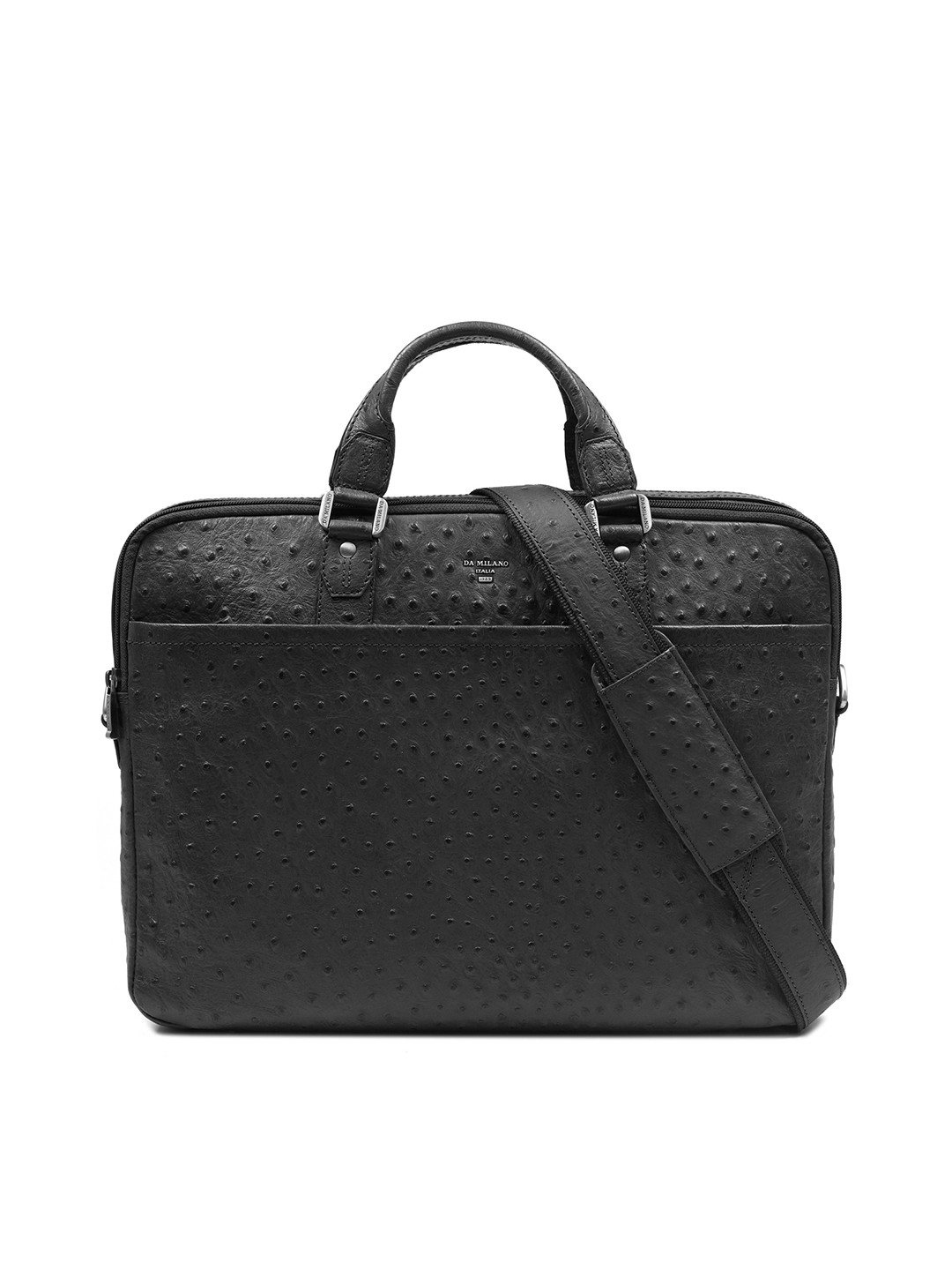 Buy Da Milano Men Black Solid Leather Laptop Bag Laptop Bag for Men