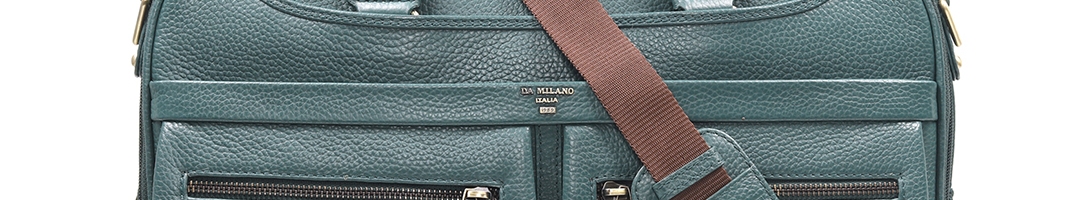 Buy Da Milano Men Green Solid Leather Laptop Bag - Laptop Bag for Men ...