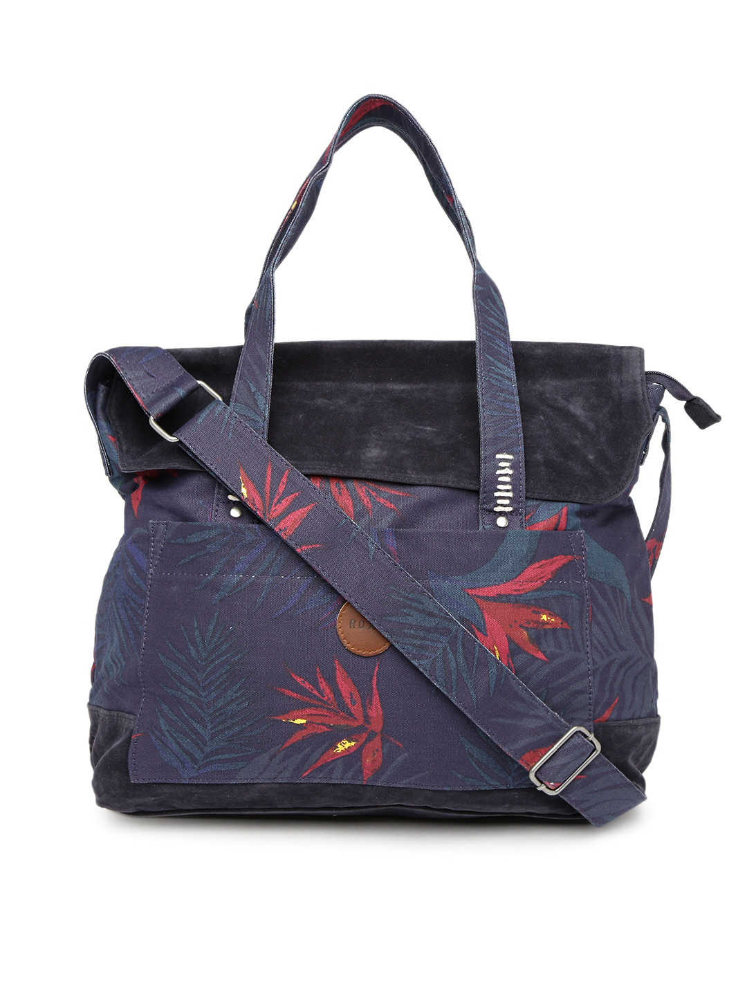 Buy Roxy Navy Tropical Print Oversized Sling Bag Handbags for Women