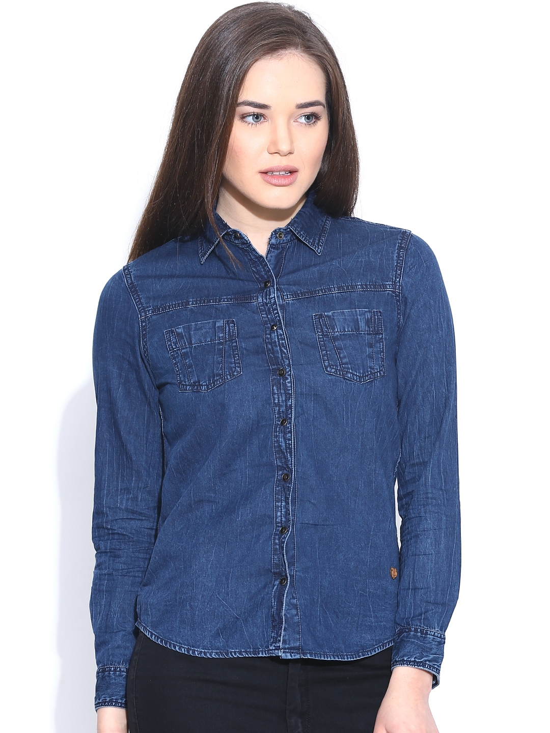 denim shirts myntra