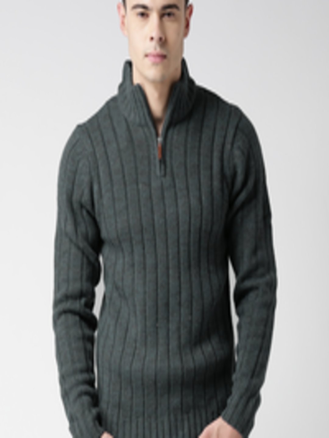 Buy BLEND Grey Self Striped Slim Fit Sweater - Sweaters for Men 986543 ...