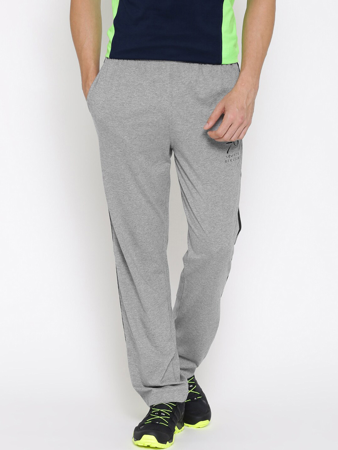 Buy Jockey Men Grey Melange Solid Straight Fit Track Pants Track