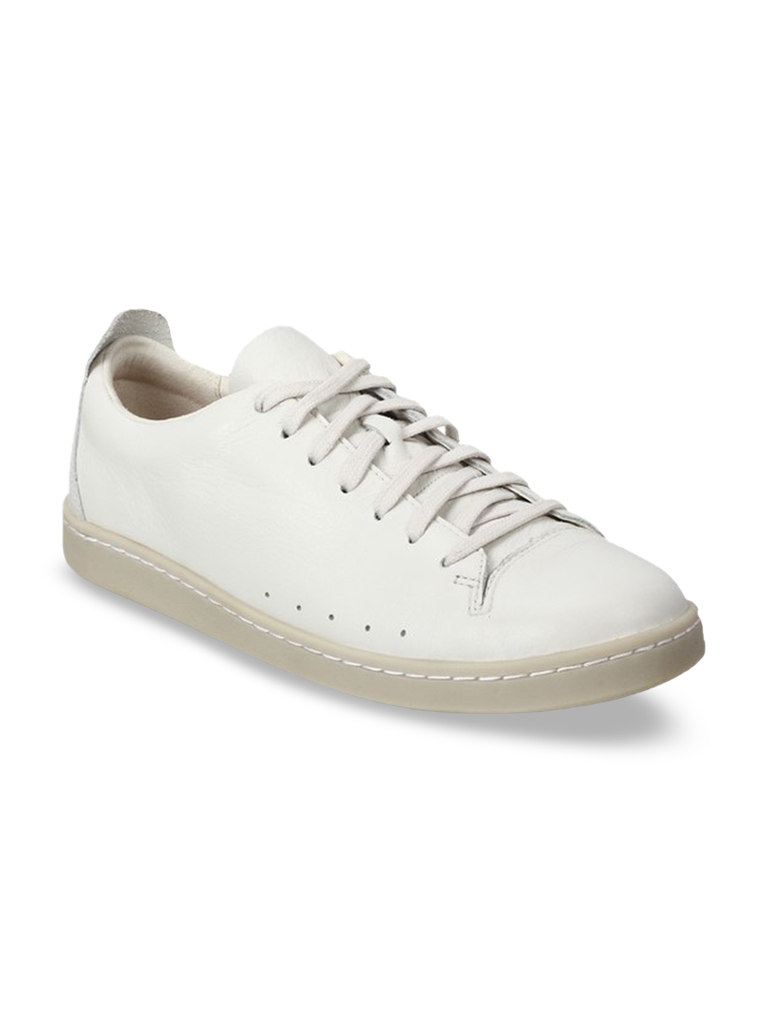 Buy Clarks Men White Leather Sneakers Casual Shoes For Men 9867227 Myntra 