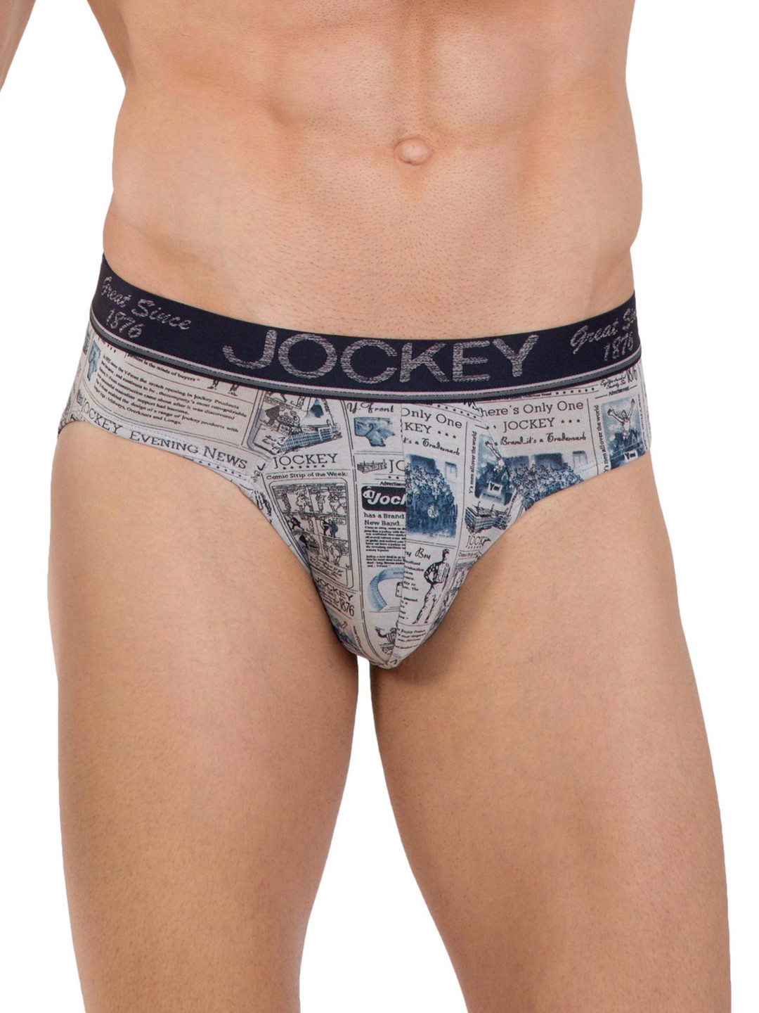 Buy Jockey Men Grey & Navy Printed Briefs HG05 0105 Briefs for Men