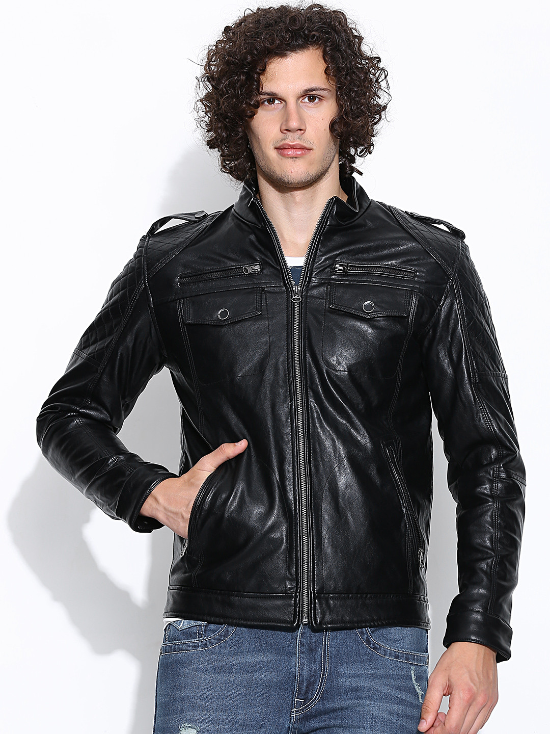 Buy Status Quo Black Panelled Jacket Jackets for Men 987348 Myntra